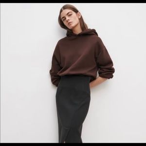 Zara brown cropped hoodie